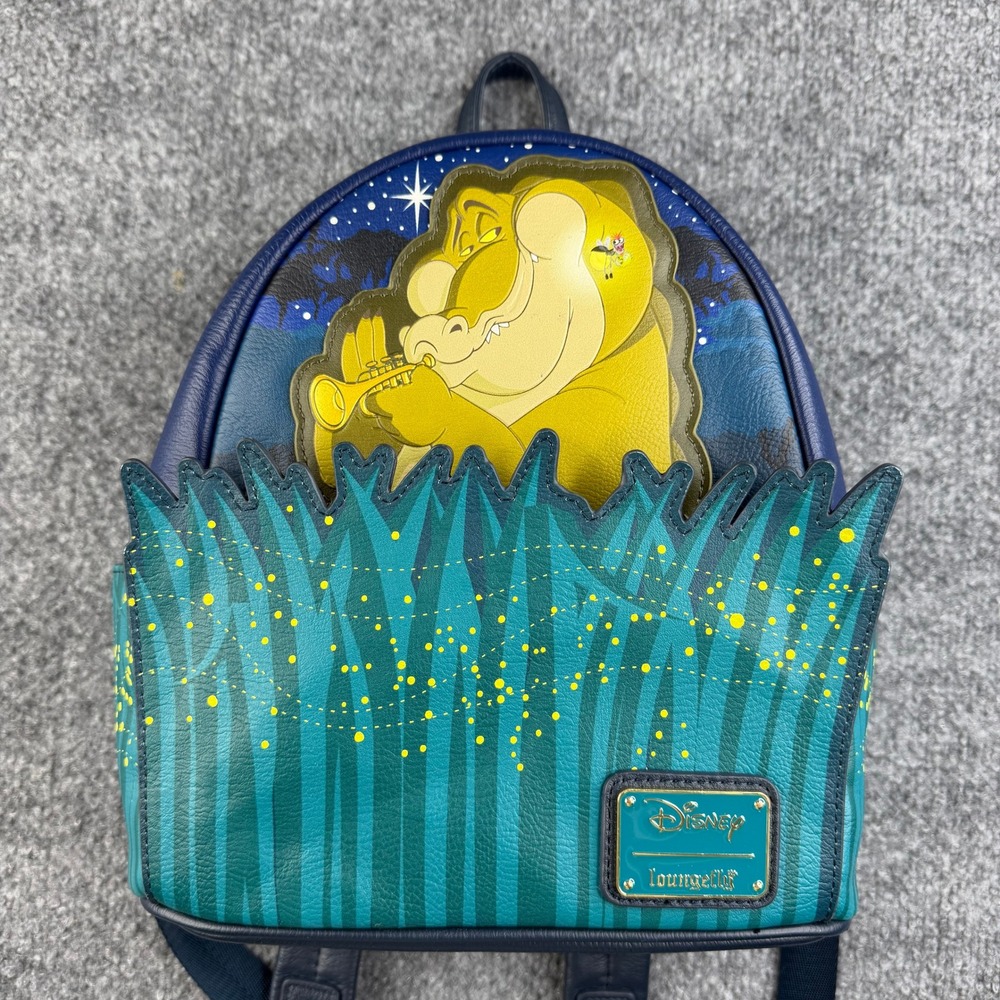 Loungefly Disney 100 Decades Princess and the Frog Louis Mini Backpack Blue Glow